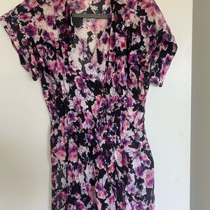 IRO Pink and Black Floral Patterned Fabric